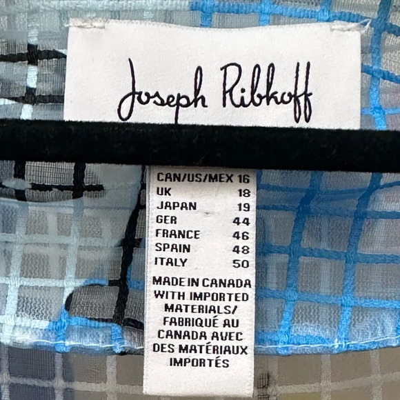 ✨ Joseph Ribkoff Organza Face Print Swing Jacket size 16 - Picture 13 of 17